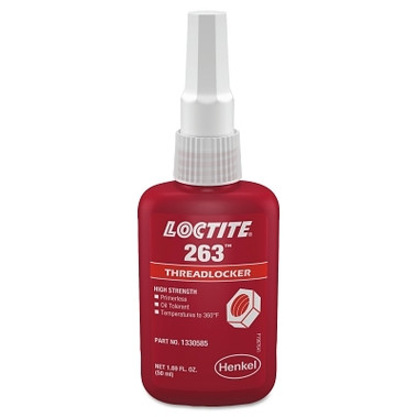 Loctite 263 High Strength Red Threadlocker, 50 mL, 1 in Thread, Red (1 EA / EA)