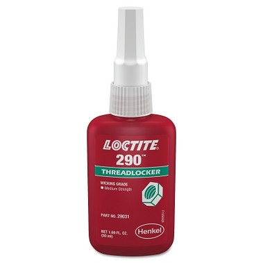 Loctite 290 Medium-Strength Wicking Grade Threadlocker, 50 mL, 1/2 in dia or Smaller, Green (1 BO / BO)