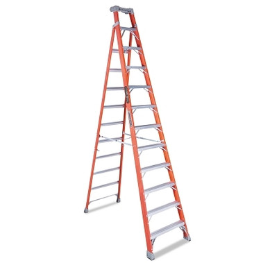 Louisville Ladder FS1500 Series Fiberglass Stepladder, 12 ft x 31-3/8 in W, 300 lb Capacity (1 EA / EA)