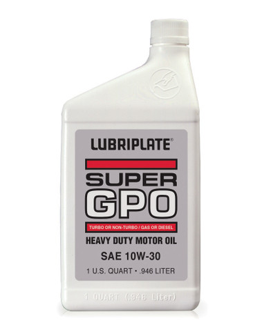 LUBRIPLATE GPO MOTOR OIL - SAE 10W-30, 1 qt. Bottle, (12 BTL/CS)