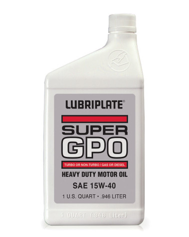 LUBRIPLATE GPO MOTOR OIL - SAE 15W-40 CJ-4, 1 qt. Bottle, (12 BTL/CS)