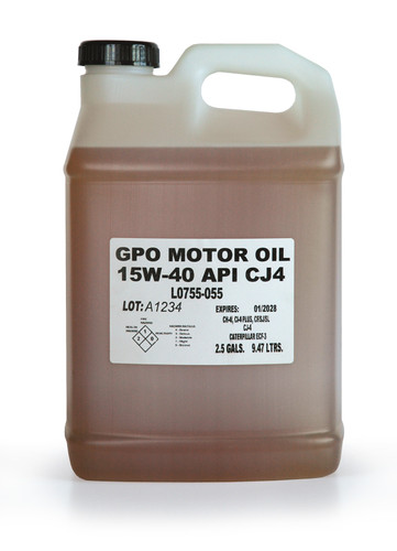 LUBRIPLATE GPO MOTOR OIL - SAE 15W-40 CJ-4, 2 1/2 gal. Jug, (2 JUG/CS)