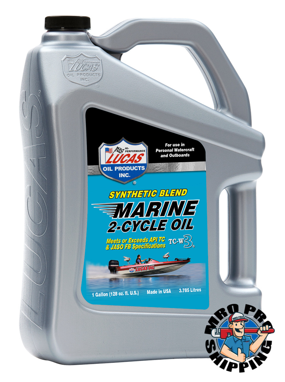 Lucas Oil Synthetic Blend TCW3 2Cycle Marine Oil, 55 Gal D