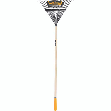 AMES Steel Leaf Rake, 22 Tines, 54 in Hardwood Handle with Cushion End ...