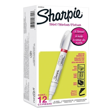 Sharpie Oil Based Paint Marker, White, Medium, Bullet (12 EA / DZ ...
