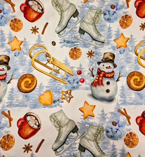 Snögubbe och skridskor