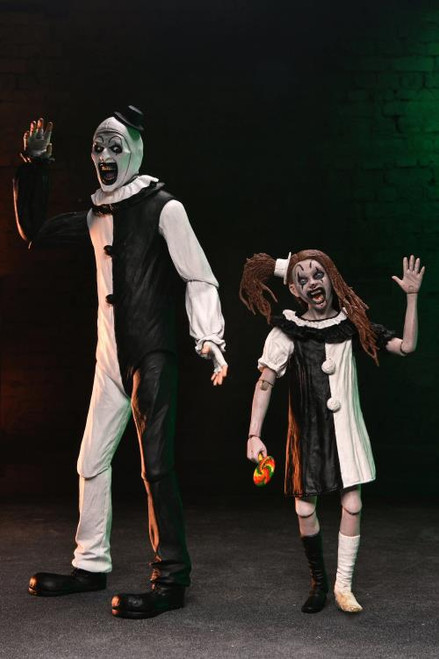 Terrifier 2 Ultimate Art the Clown & Little Pale Girl Action Figure Two-Pack