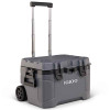 The Igloo Trailmate 52 roller cooler has multiple telescopic handle heights