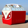 The Volkswagen T2 campervan Playmate from Igloo in red ideal for use at the beach