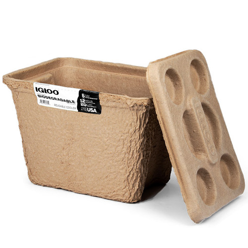The RECOOL cool box from Igloo is 100% biodegradable and perfect for use at festivals, the beach, camping trips
