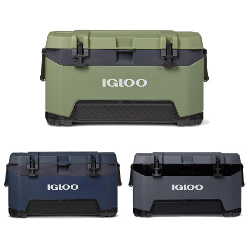 The Igloo BMX 72 heavy duty cool box features up to 5 days ice retention perfect for fishing camping and marine.