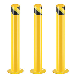 Safety Bollard Post 36/42 inch Height Safety Bollard, 3/3.5 inch Diameter Powder Coated Steel Bollard Post, Industrial Yellow Bolt Down Bollards with Anchor Bolts, Parking Post Safety Bollard Post 36/42 inch Height Safety Bollard, 3/3.5 inch Diameter Powder Coated Steel Bollard Post, Industrial Yellow Bolt Down Bollards with Anchor Bolts, Parking Post