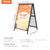 VEVOR A Frame Sidewalk Sign, 24x36 Inch Heavy Duty Slide-in Signboard Holder, Double-Sided Folding Sandwich Board Signs, Steel Pavement Sign Poster for Outdoor Business Street Advertising (Frame only)