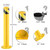 Safety Bollard Post 36/42 inch Height Safety Bollard, 3/3.5 inch Diameter Powder Coated Steel Bollard Post, Industrial Yellow Bolt Down Bollards with Anchor Bolts, Parking Post