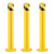 Safety Bollard Post 36/42 inch Height Safety Bollard, 3/3.5 inch Diameter Powder Coated Steel Bollard Post, Industrial Yellow Bolt Down Bollards with Anchor Bolts, Parking Post
