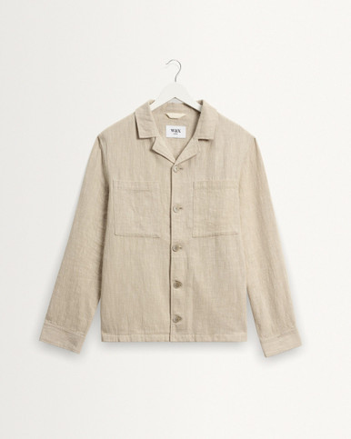 Aldred Linen-Cotton Revere Overshirt