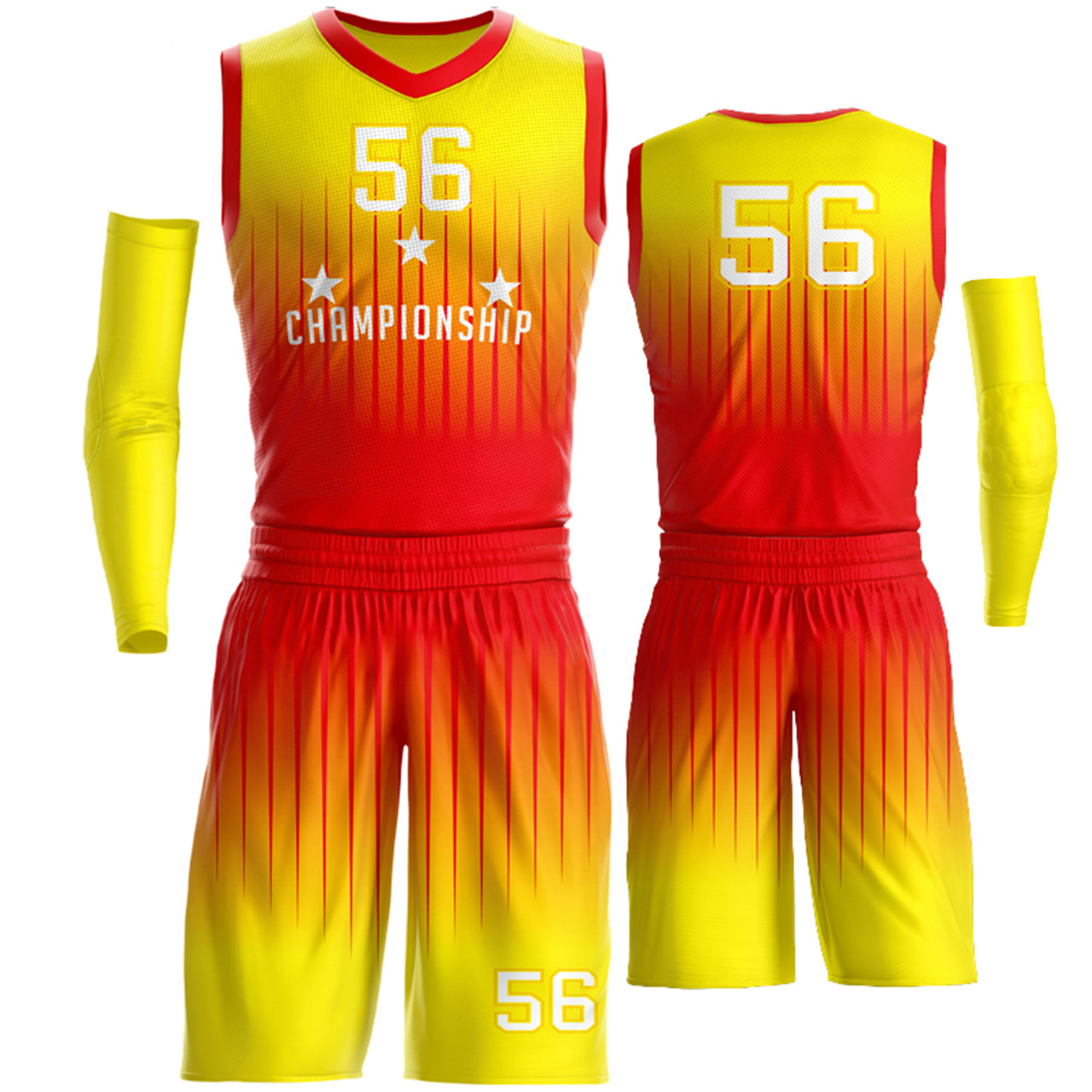 Custom Basketball Jersey Sets Figure Gold-Orange Round Neck - Personalized  Name, Number, Team Logo