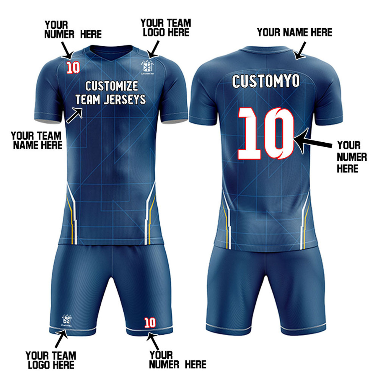 Personalize Your Own Logo Team Kits Jersey And Short Sublimation