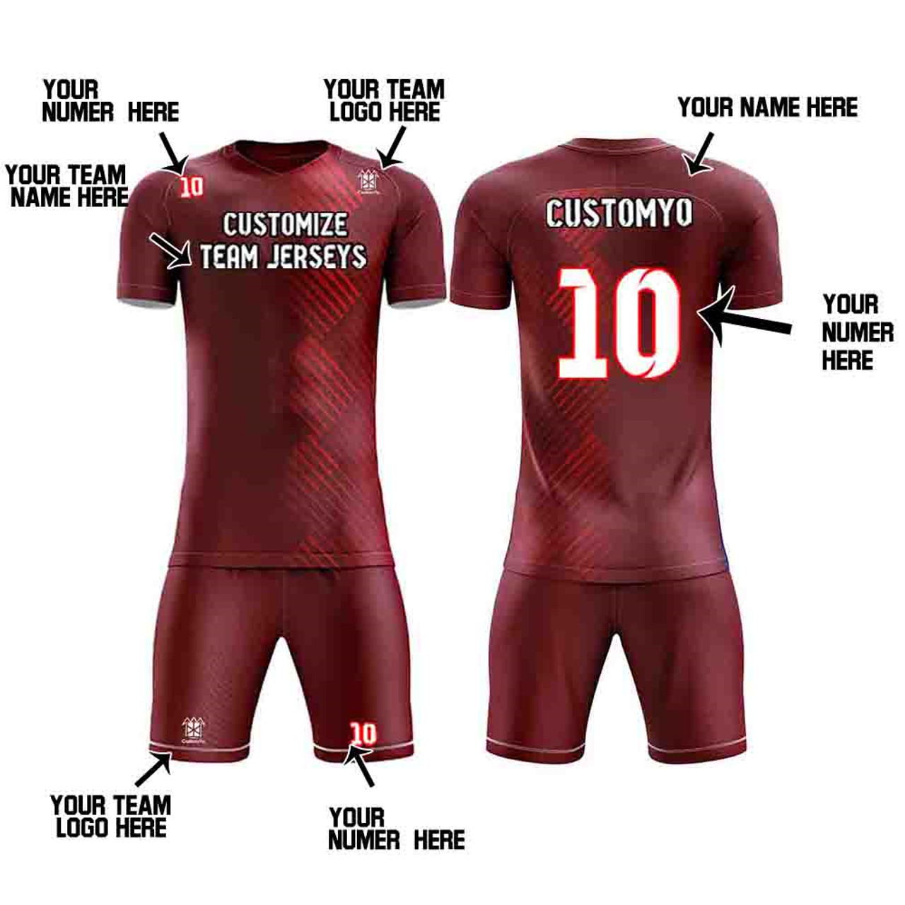 Just Customized Customize Your Team Jersey with Name and Number Soccer Volleyball