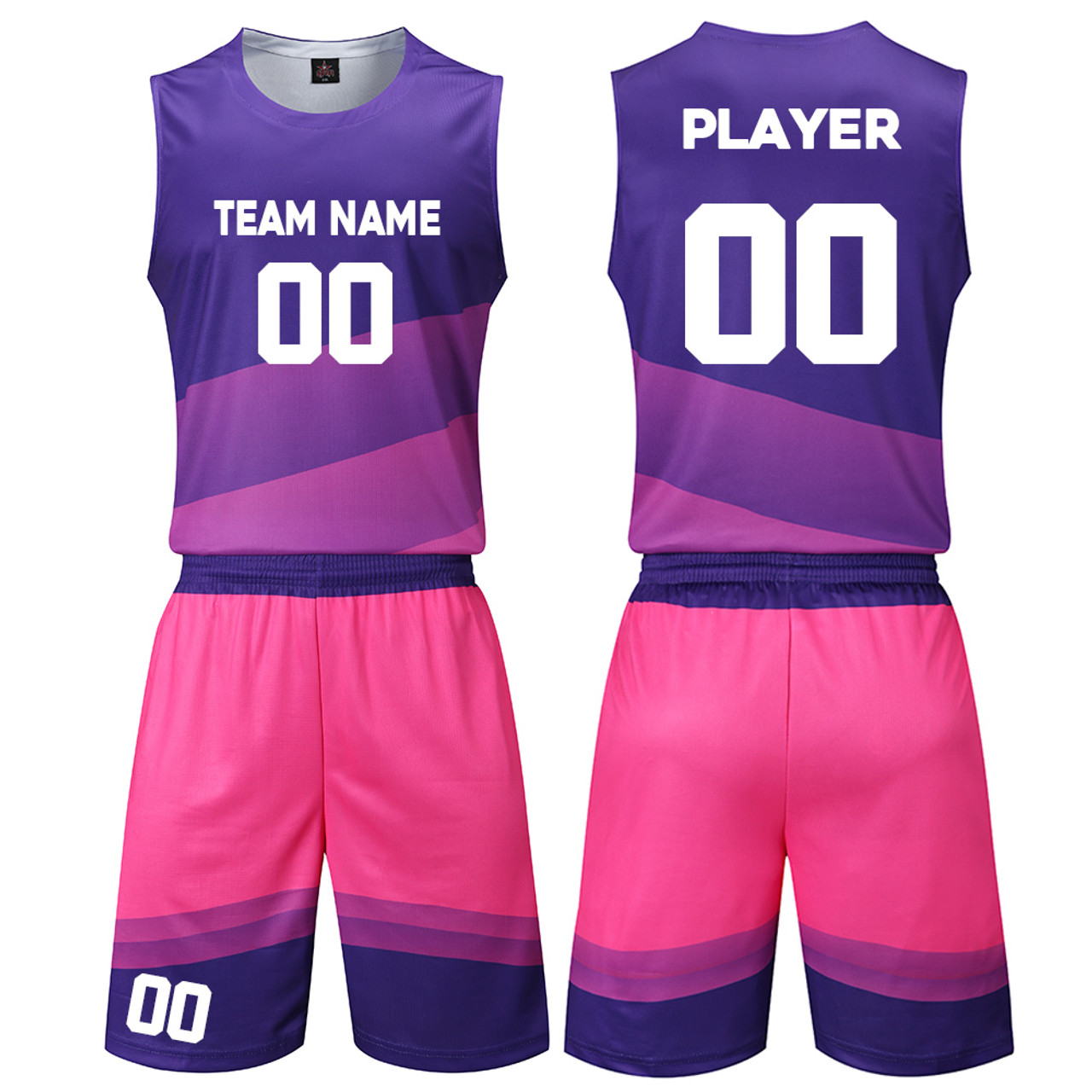 Custom Team Basketball Purple Jersey White