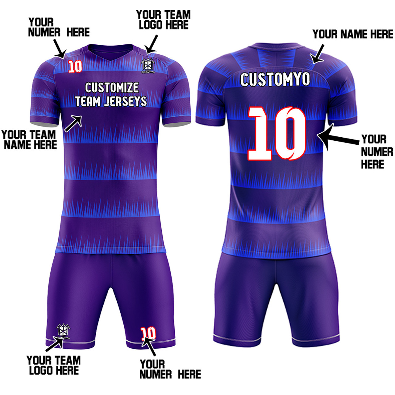 Custom Soccer Team Jerseys kits Full Sublimated Team name Player Names ...