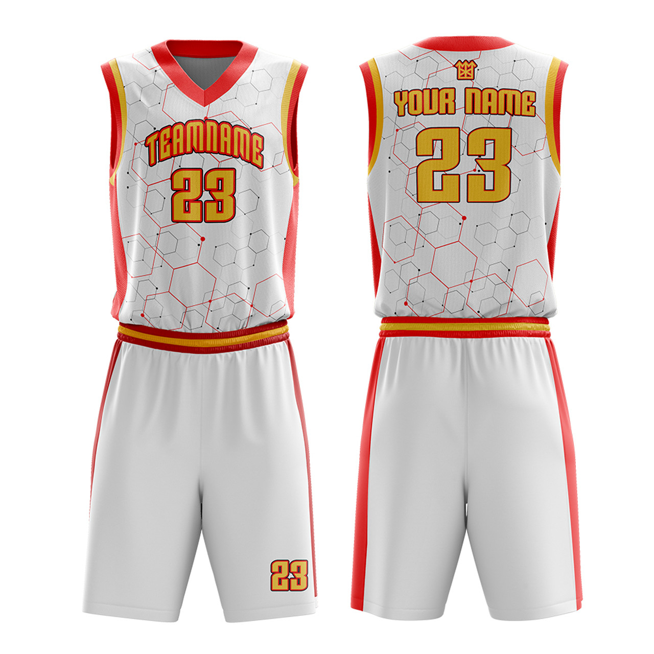 Basketball Uniform Wholesale Custom Sublimated Reversible Basketball  Uniform Red White Team Wear