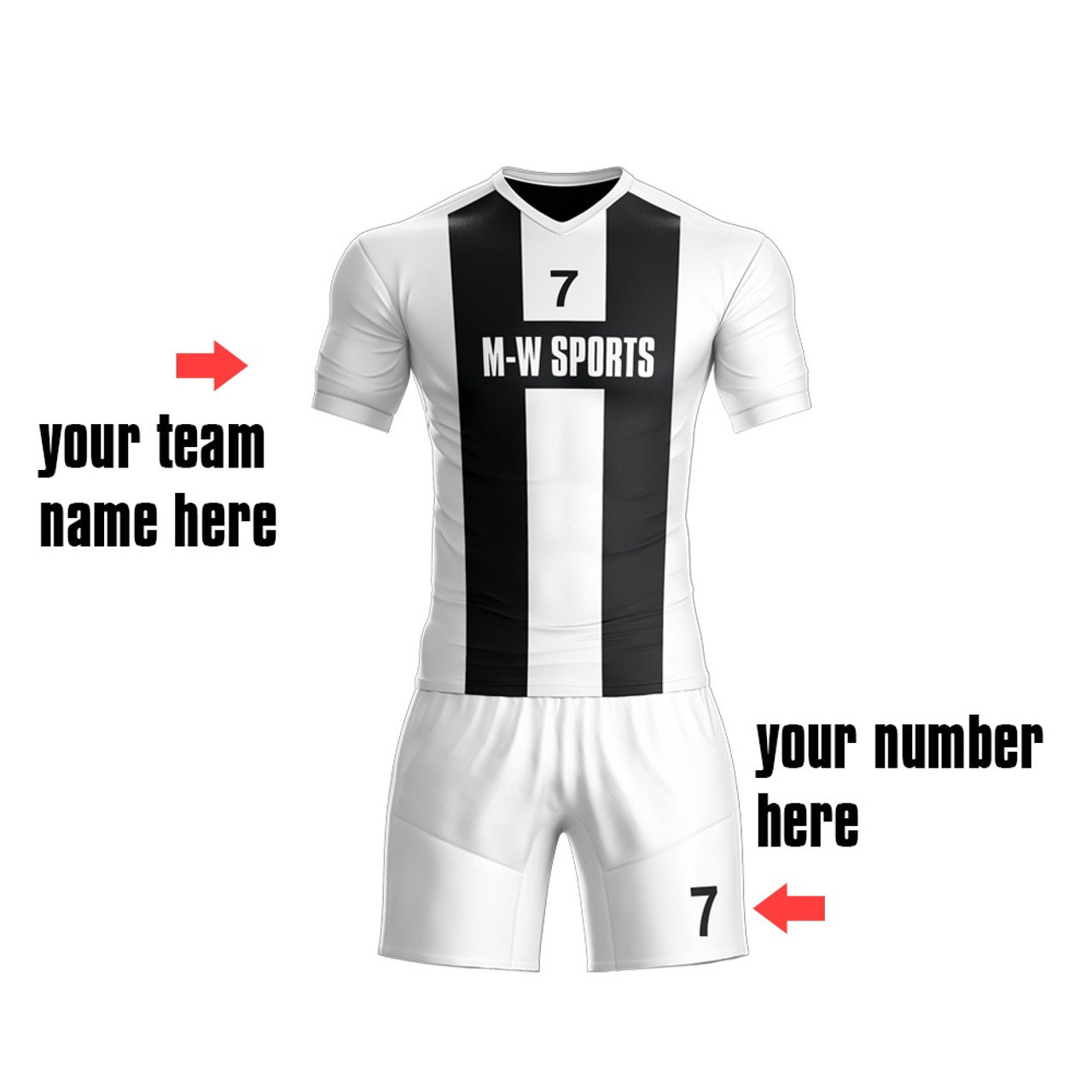 black and white soccer jersey team