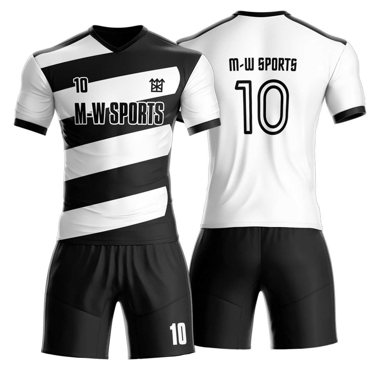 black and white striped soccer jersey