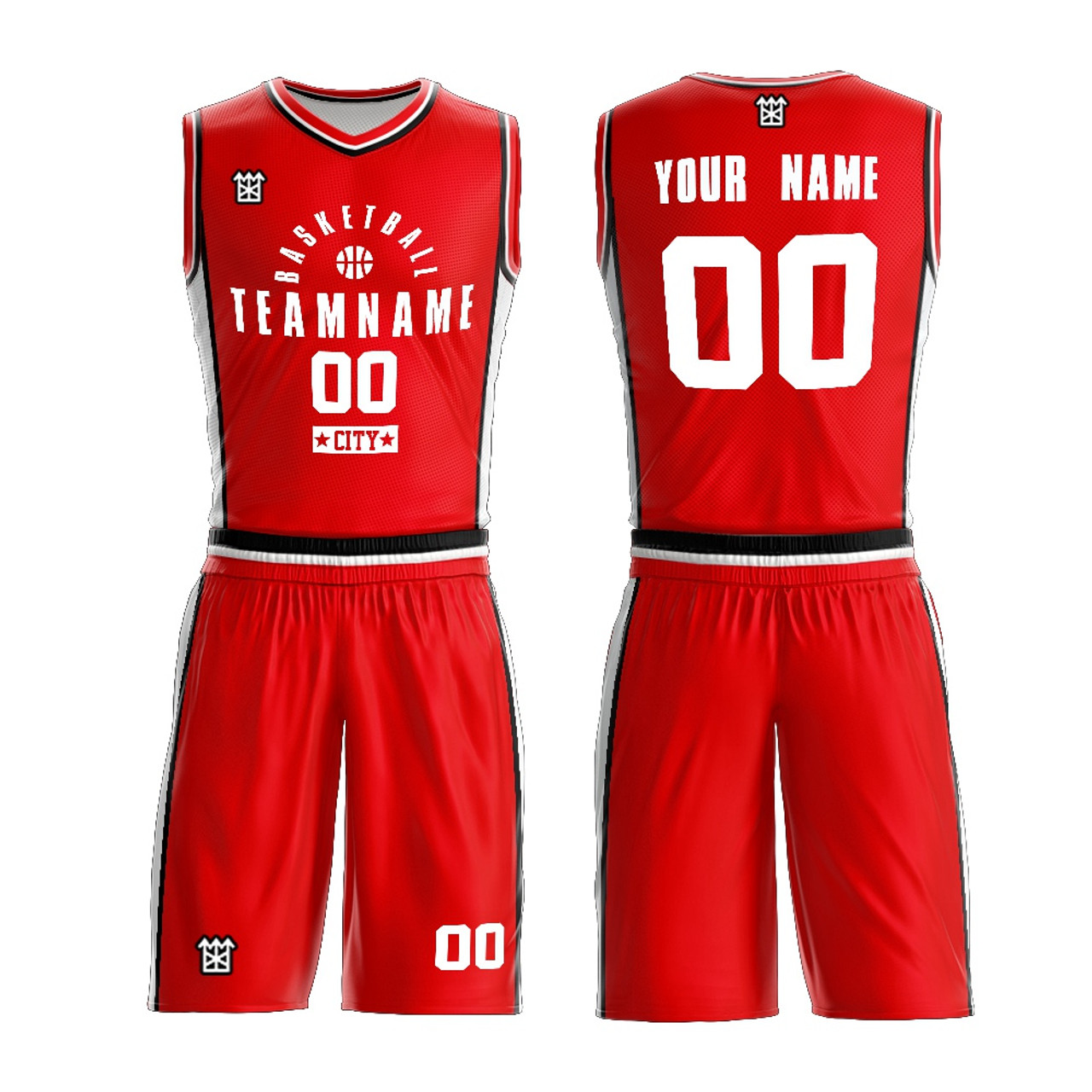  Custom Men Youth Reversible Basketball Jersey Uniform Printed  Personalized Name Number Sportswear Big Size, Red&black, One Size 