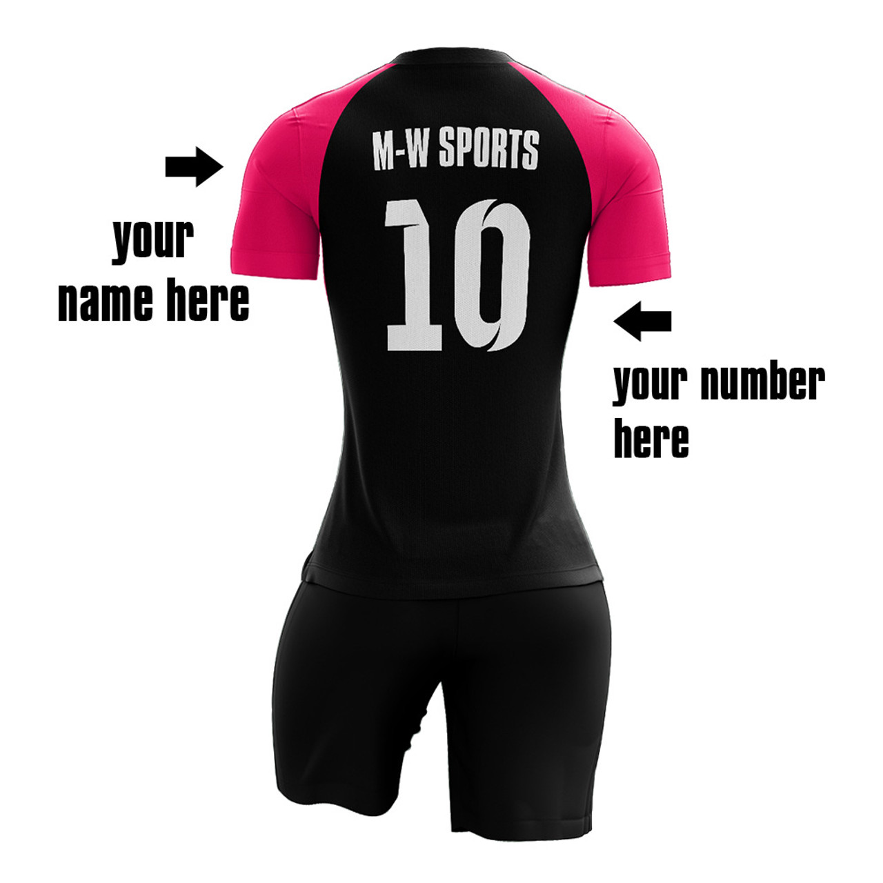 Pink Women Football Uniform Sublimation Lady Slim Fit Soccer Jersey
