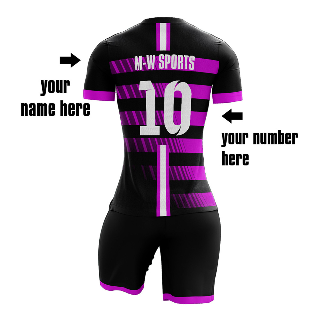 Football Jersey Design Black and Purple with Stripes