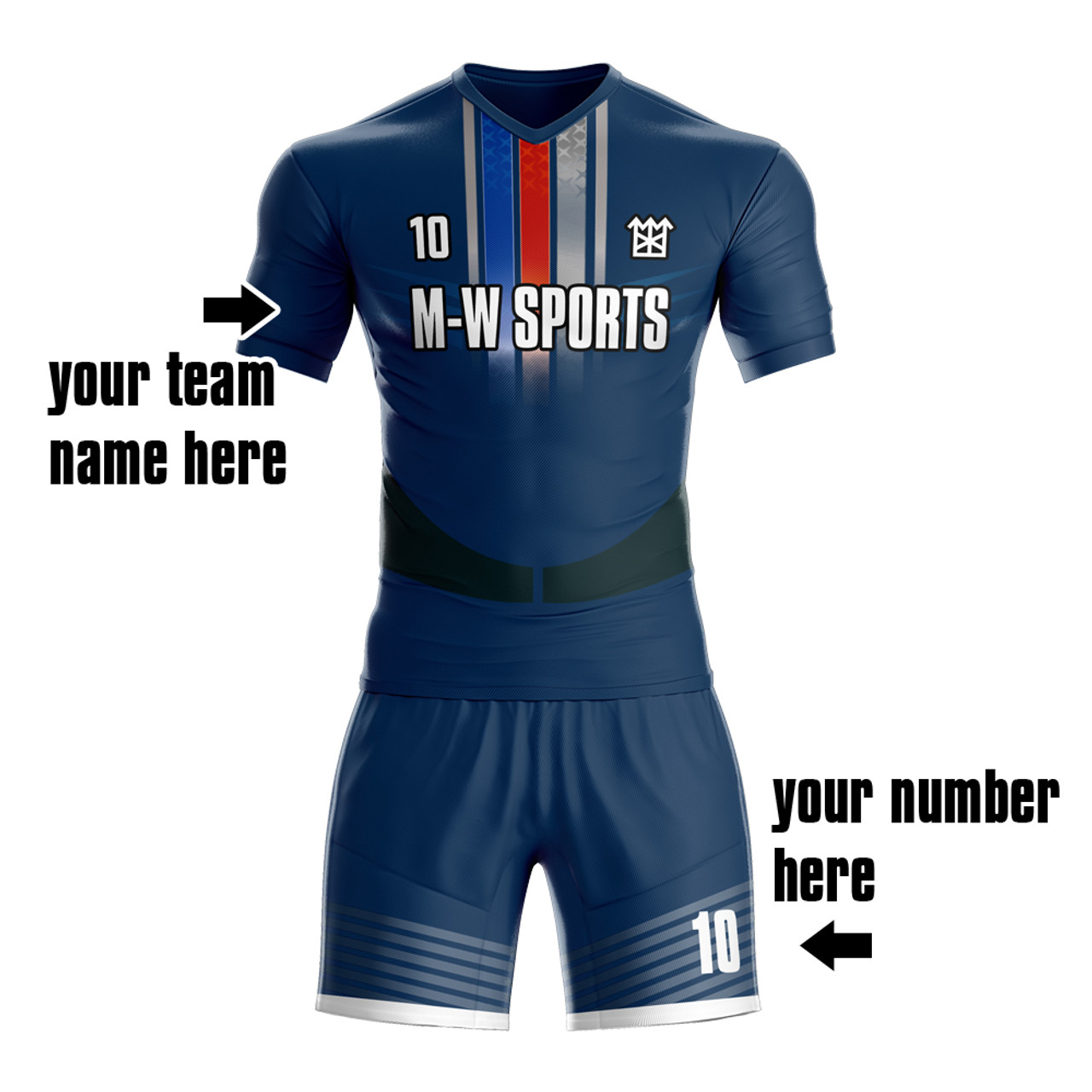 Manufacturer 100% Polyester Sublimated Breathable Cool Soccer Jersey Design  Color Navy Blue Football Team Wear