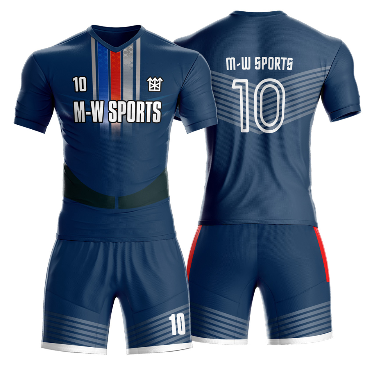 Retro Arena - Custom Soccer Jerseys Kit Navy Blue Design
