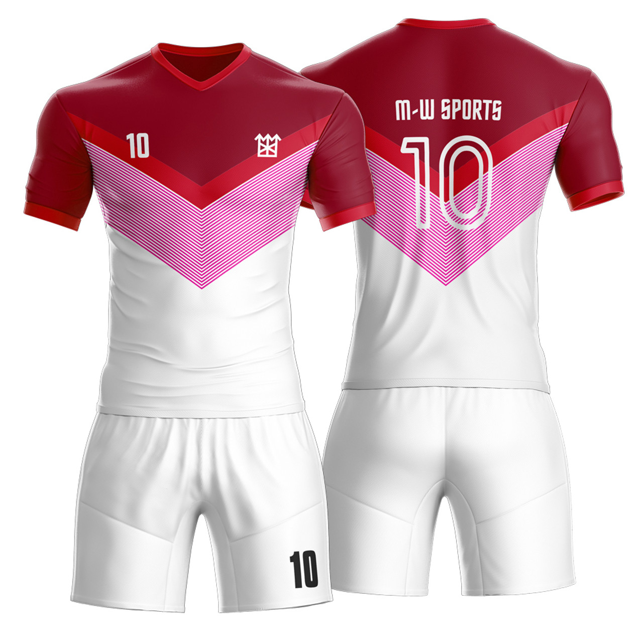 Red Triangle Customized Football Team Jersey Design