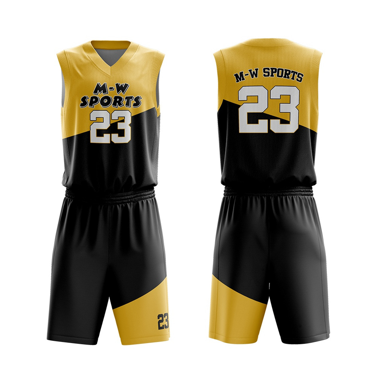 Basketball Jersey Uniform Design Color Yellow New Style Customized
