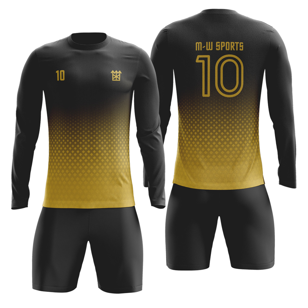 Professional Soccer Goalkeeper Jersey Color Golden Custom With