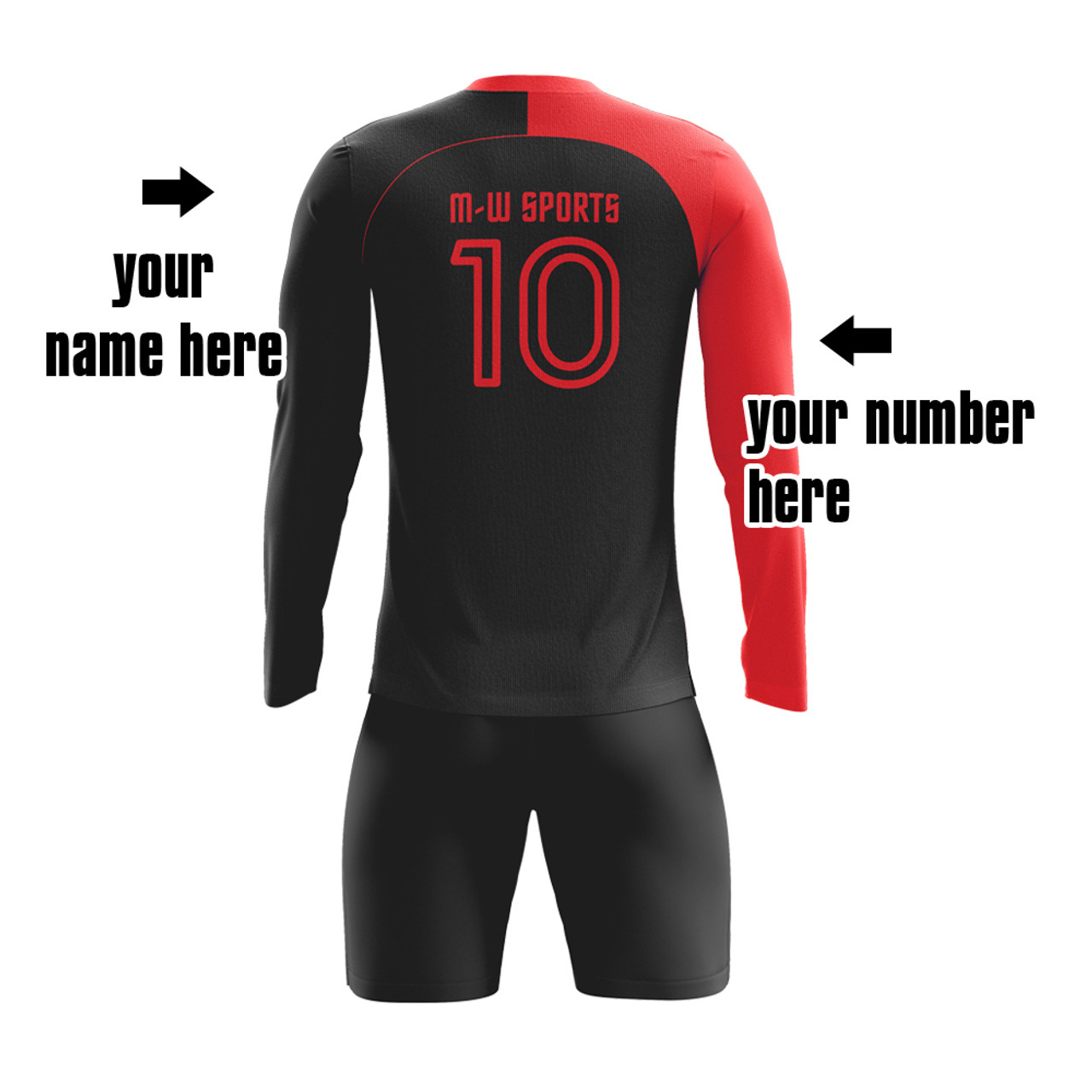 Long Sleeve Soccer Shirt Football Goalkeeper Jersey Design Custom