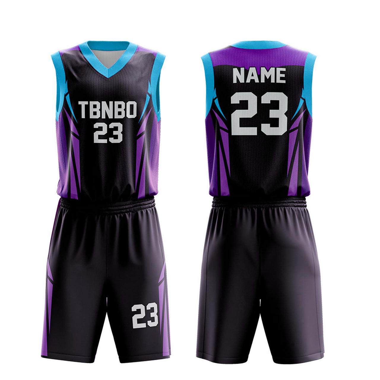 New Custom Basketball Team Uniforms Sublimated Black Color Design