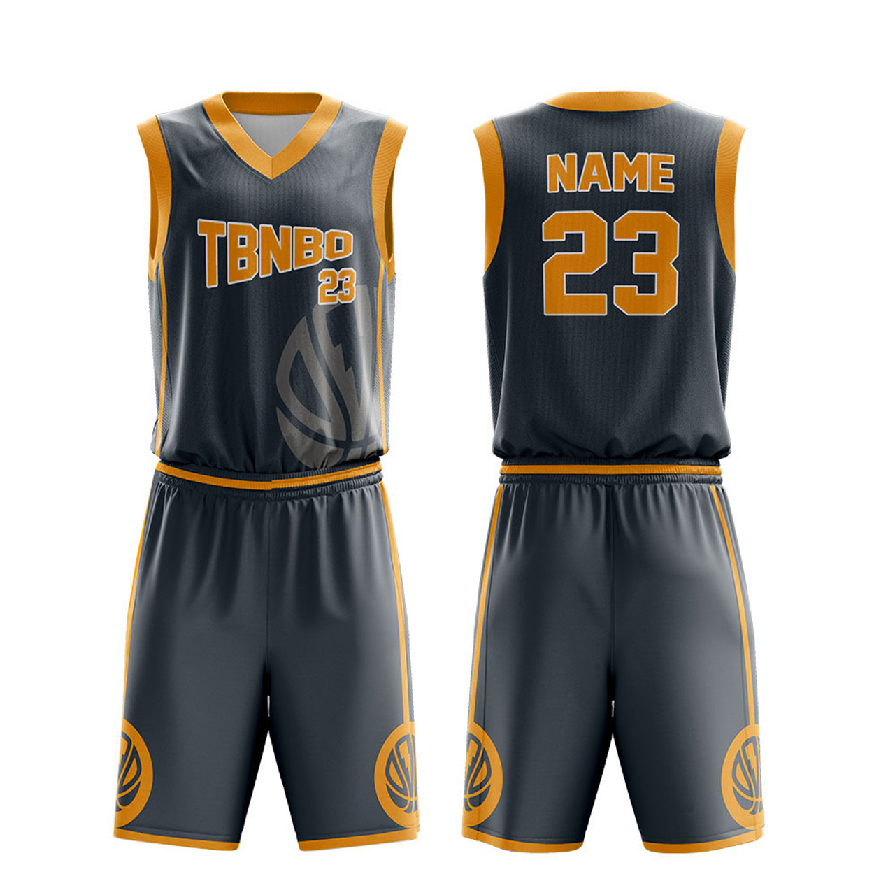 Orange Blue Custom Sublimation Basketball Jerseys & Shorts | YoungSpeeds Mens