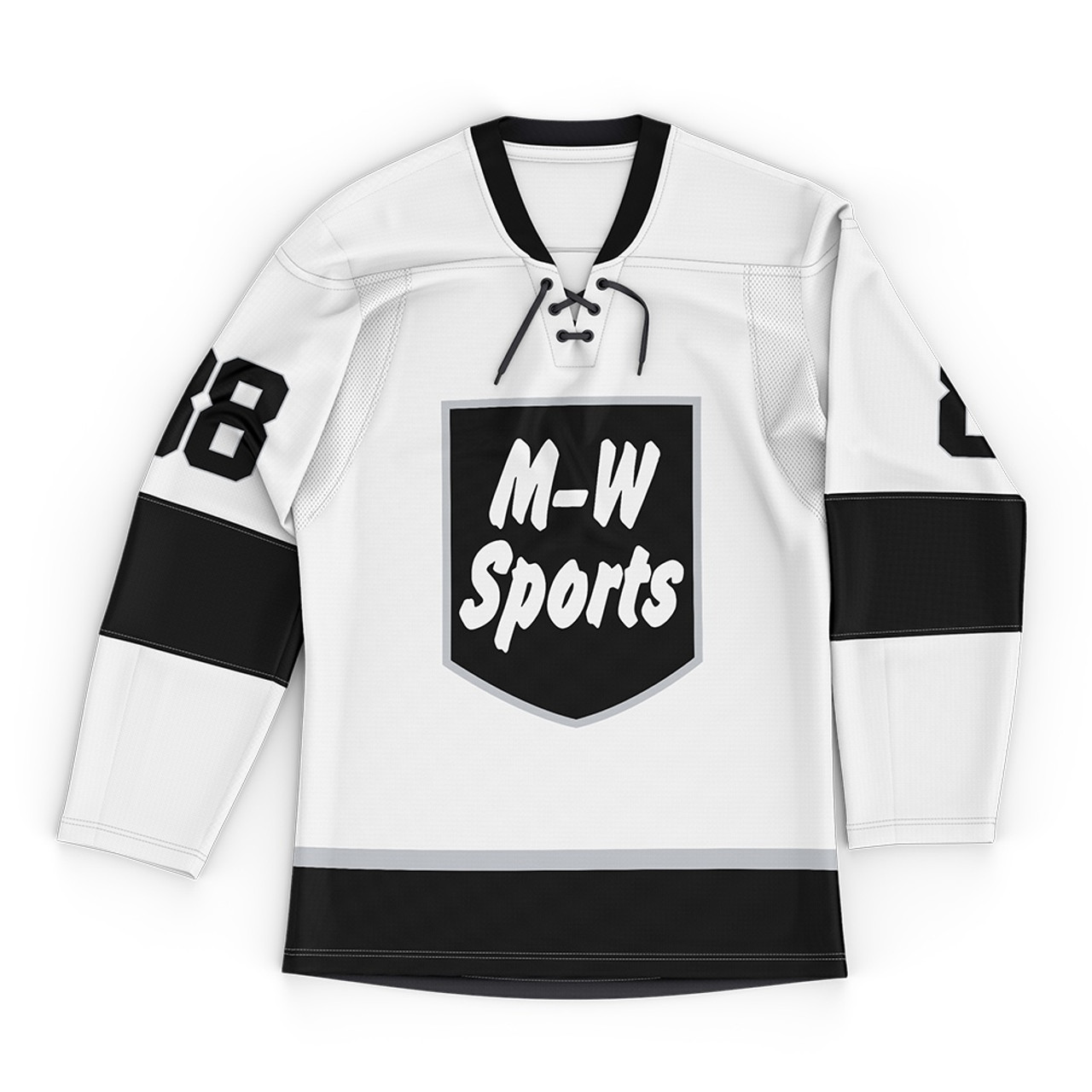 Custom Hockey Jersey Black Gold-White Hockey Lace Neck Jersey Women's Size:L