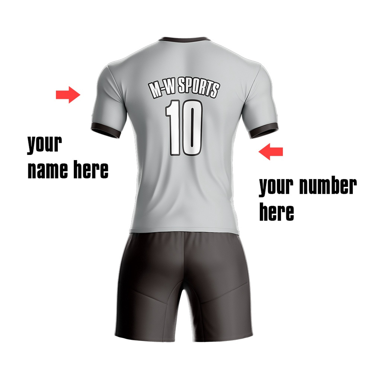 Custom Dry Fit Soccer Uniform Color Grey High Quality Football Jerseys  Printing Names And Numbers