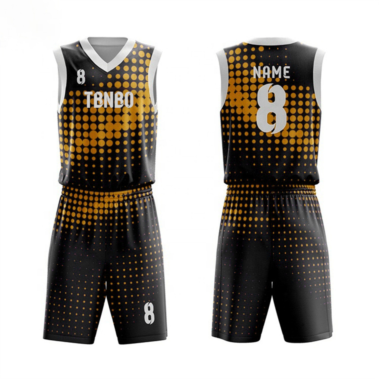 Interlock pin-dot shoulder basketball jersey with custom names and numbers