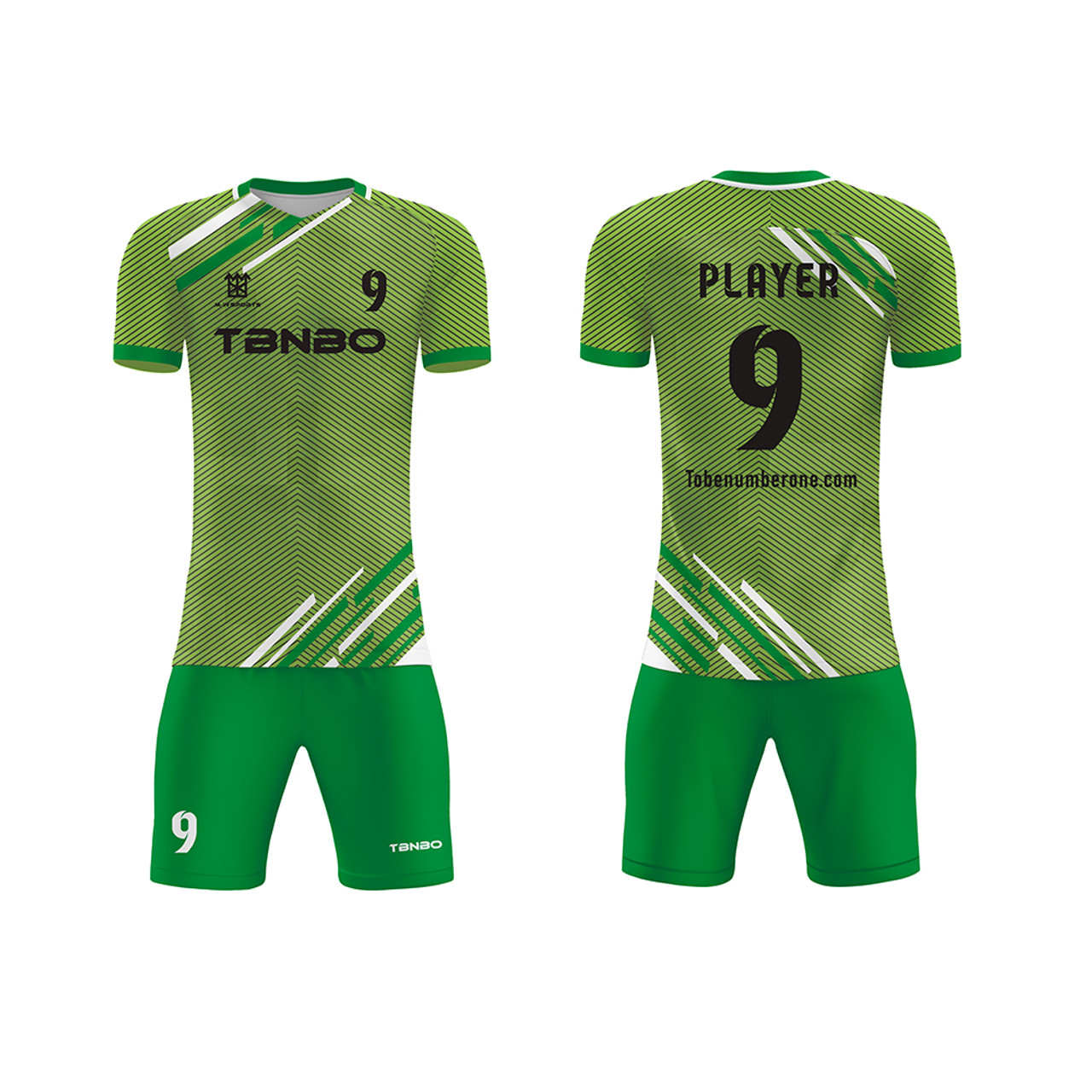 Green Vertical Stripe - Women Custom Soccer Jerseys Raglan-XTeamwear