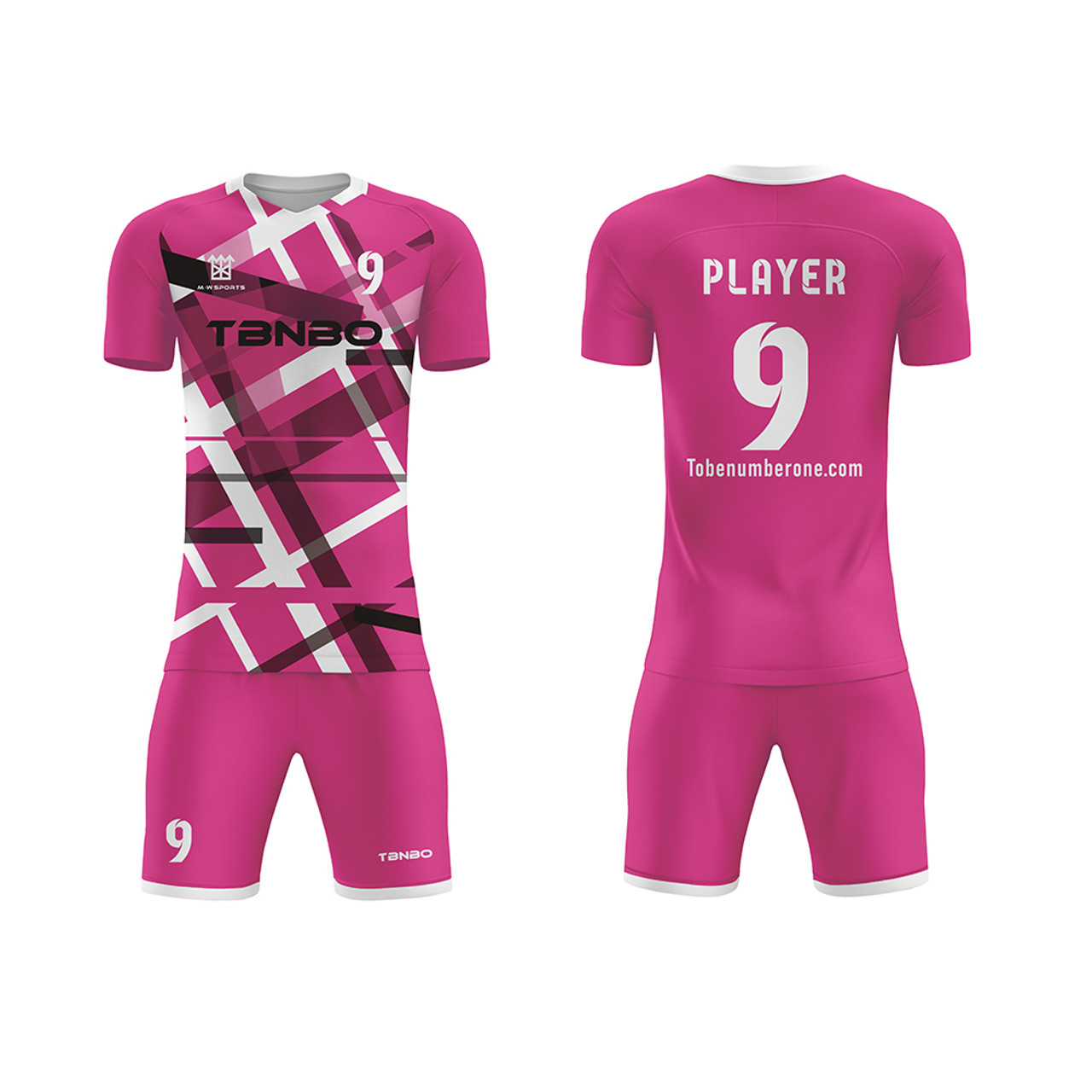 Sublimation Soccer Jerseys Red Striped Design Full Kits Shirts And Shorts  For Women Wholesale