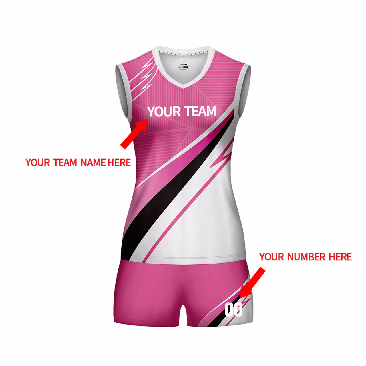 Customized Latest Fashion Design Volleyball Jersey Sublimation Women  Sleeveless Volleyball Uniforms