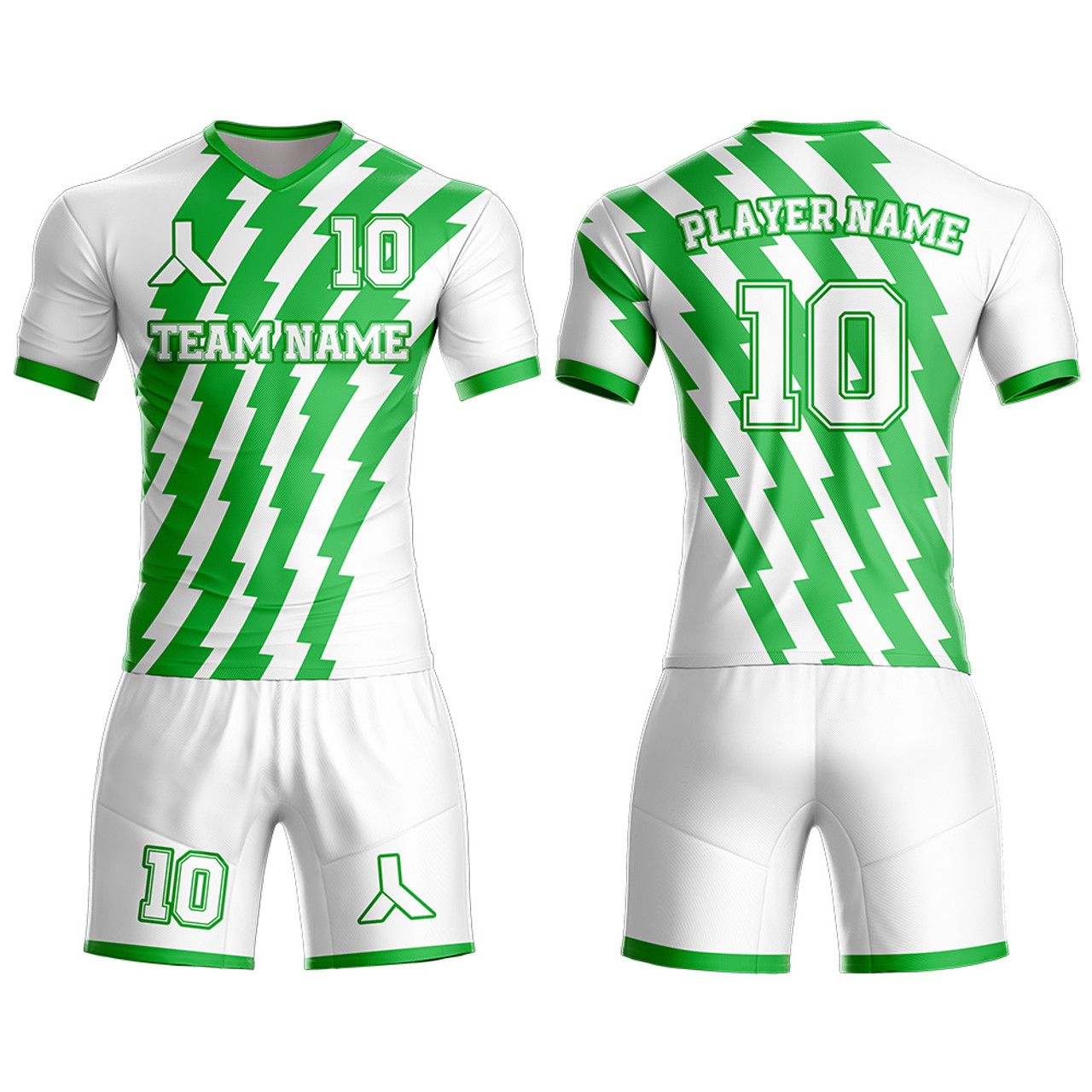 Custom Grass Green White Sublimation Soccer Uniform Jersey