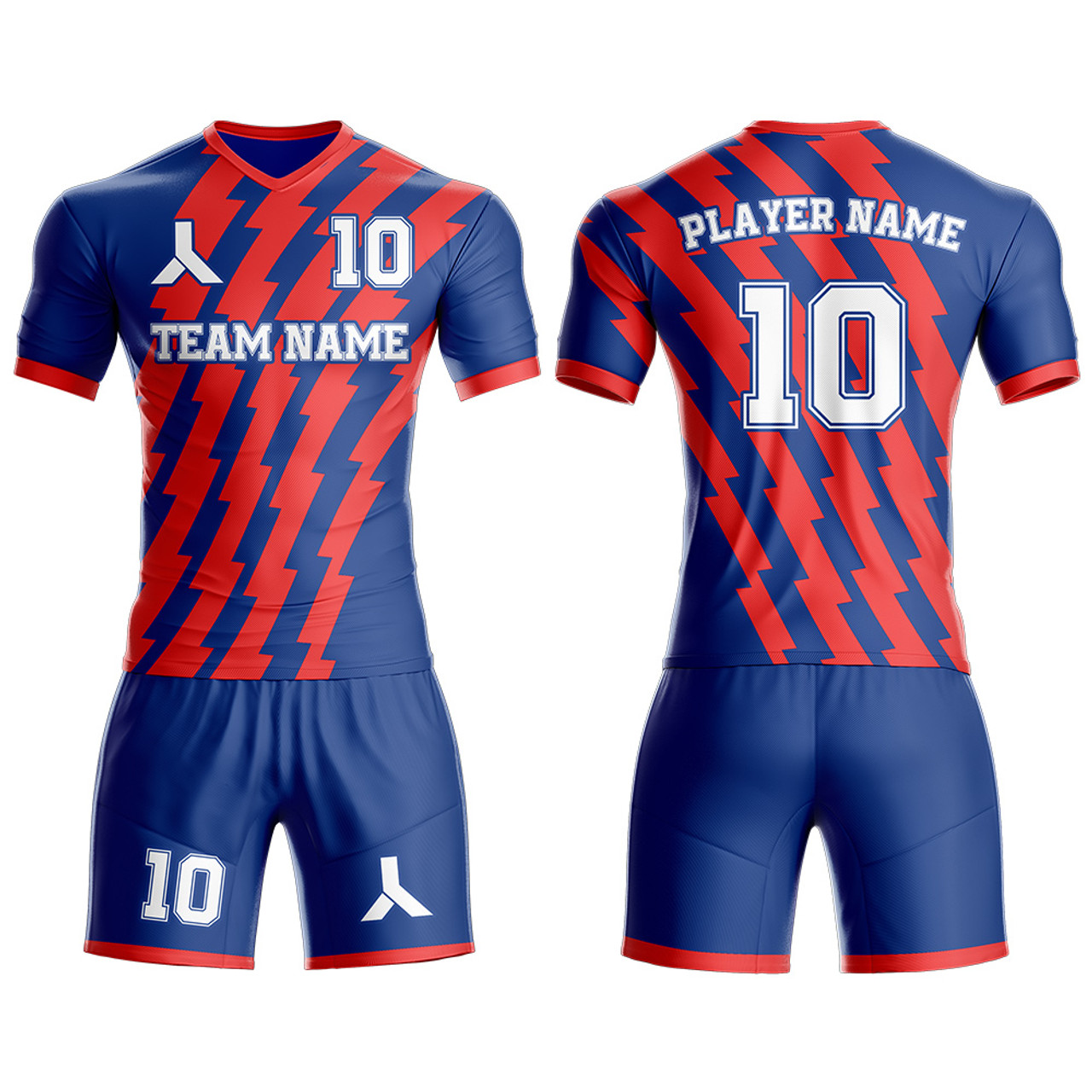 Red Blue Custom Blank Soccer Jerseys for Youth and Adults | YoungSpeeds Soccer Shorts Only
