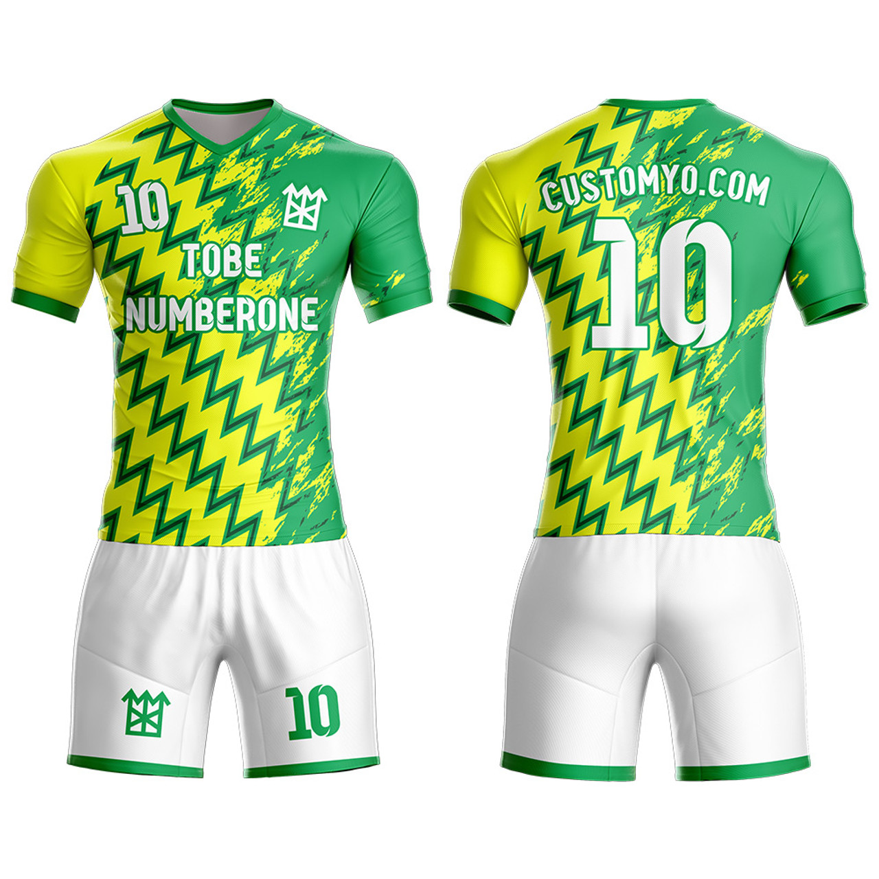 Custom Team Soccer Jersey - Green & Yellow