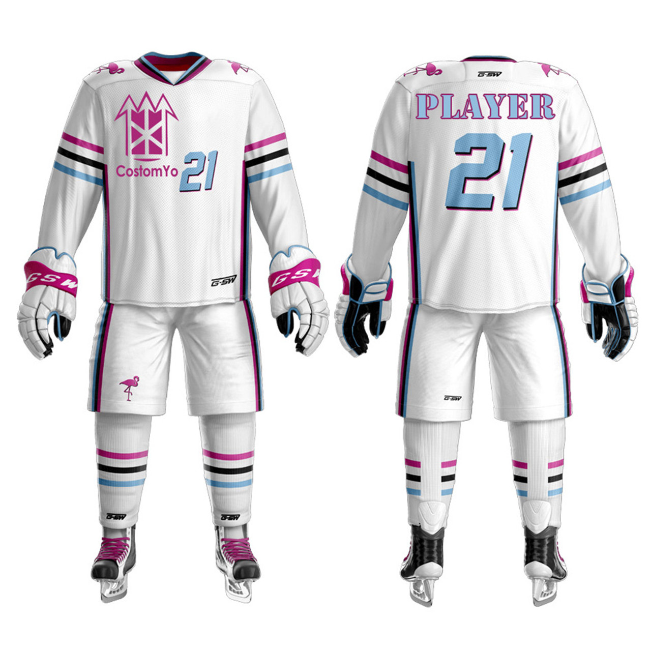 Custom Ice Hockey Sports Type Hockey Team Jersey with your logo , name and  number 021