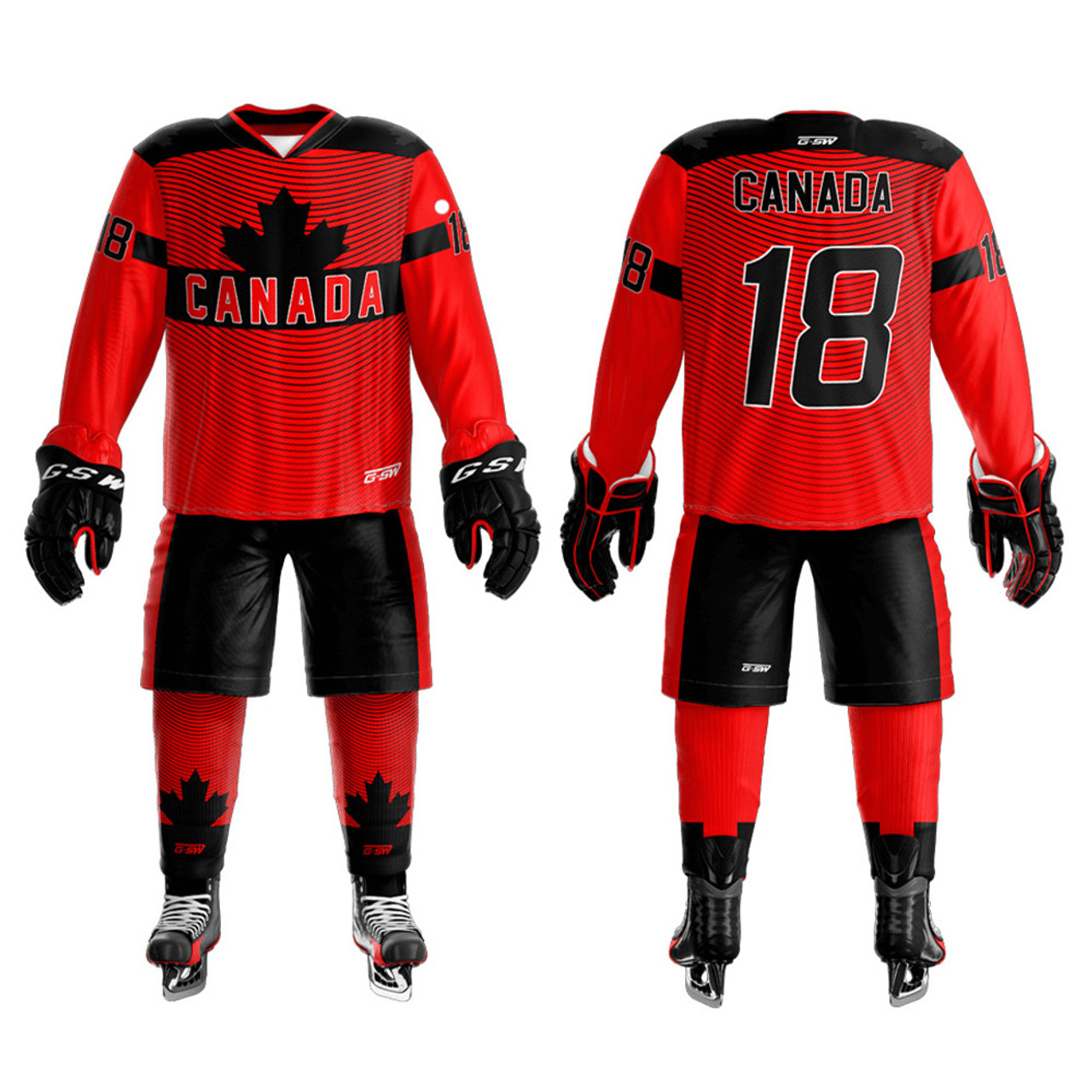 Custom Black Red Hockey Jersey Discount